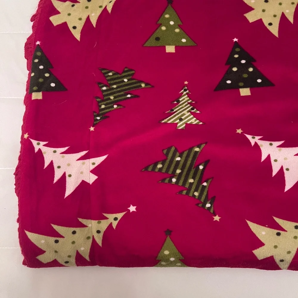 Christmas Throw Blanket Double Thick Fleece Velour 58